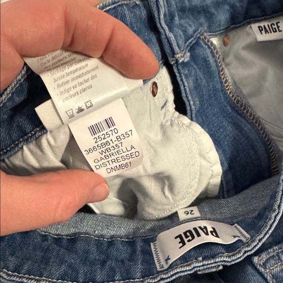 PAIGE Charlie Gabriella Distressed Flare Jeans Sz 26 Medium Wash Y2K Western - Picture 8 of 9